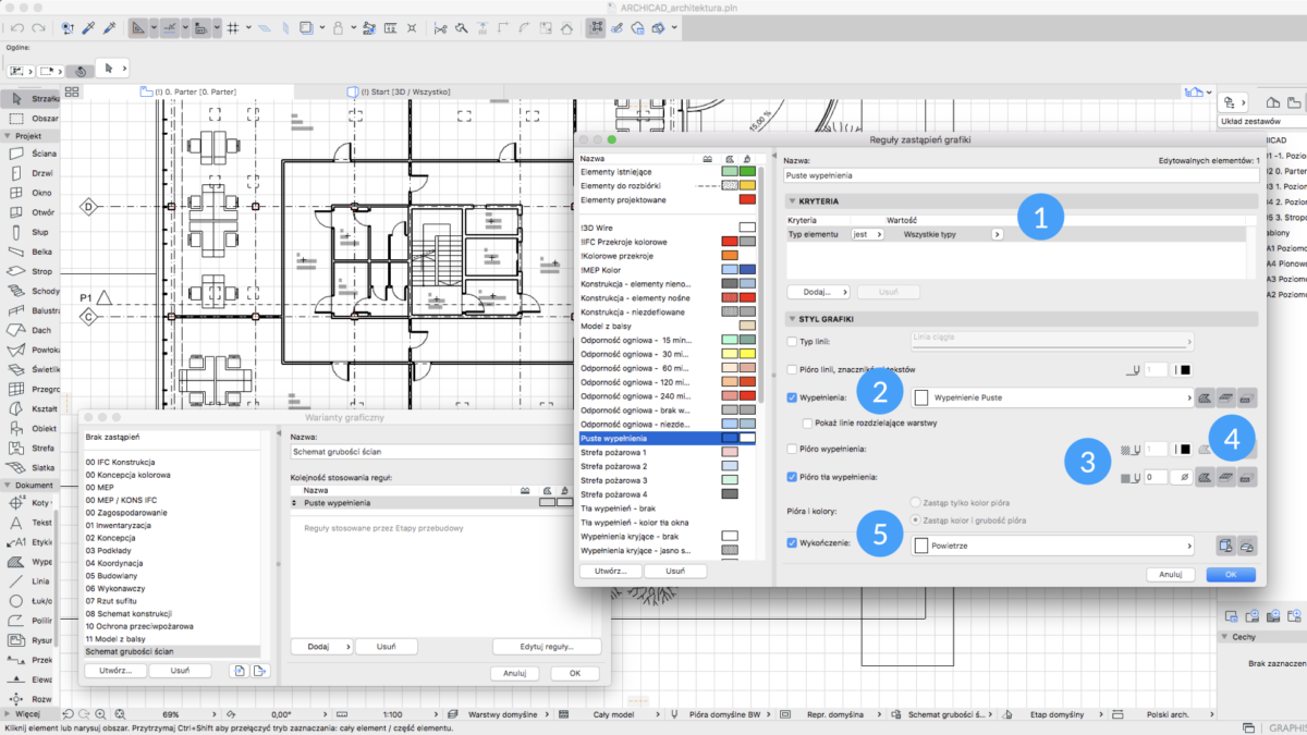 Archicad - warianty graficzne