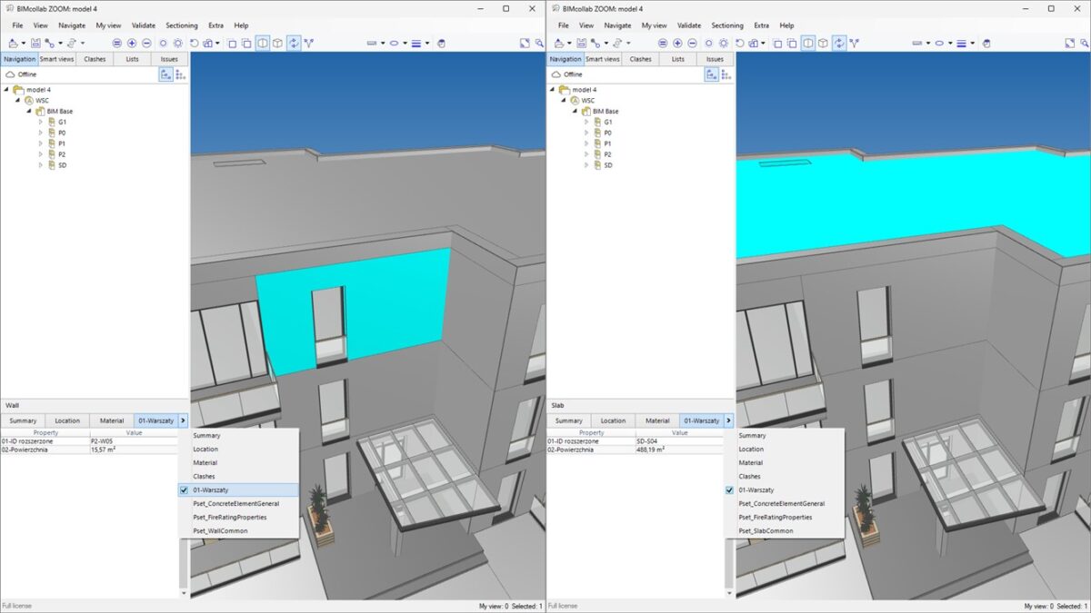 Podgląd Zmapowanych Parametrów IFC