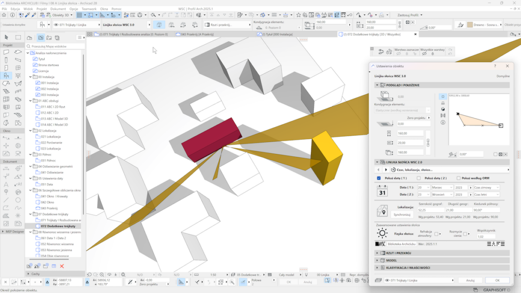 Linijka_slonca_Archicad-analiza-nasłonecznienia